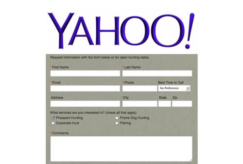 Website Form Issues & Yahoo
