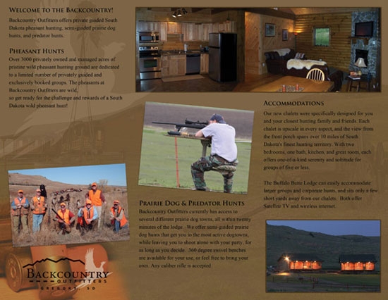 Design Layout Hunting Lodge Hunting Brochure Example Back