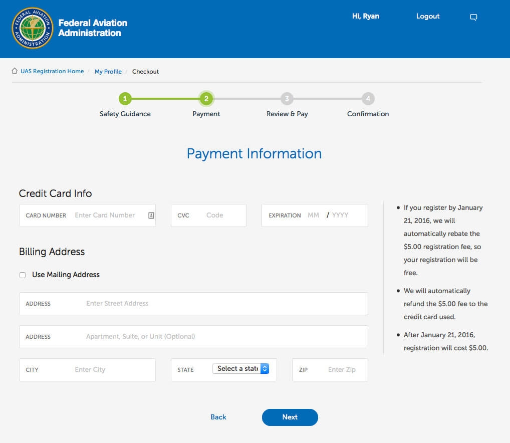 Online Drone Registration