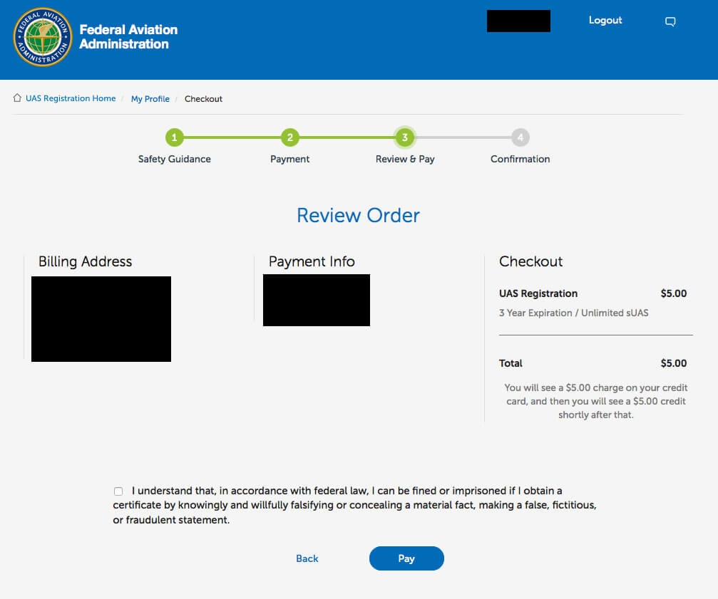 Online Drone Registration