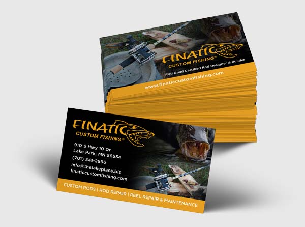 View Finatic Custom Fishing Business Cards