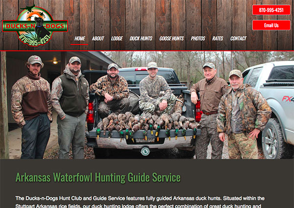 View Arkansas Duck Hunting Lodge Web Design