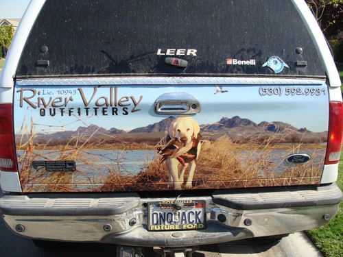 View Hunting Outfitter Tailgate Vehicle Wrap Graphic Design