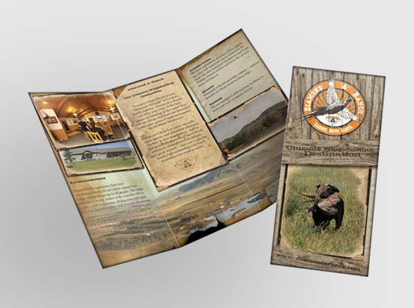 Custom Tri-Fold Brochure Design Pheasant Ranch Upland Bird Hunting